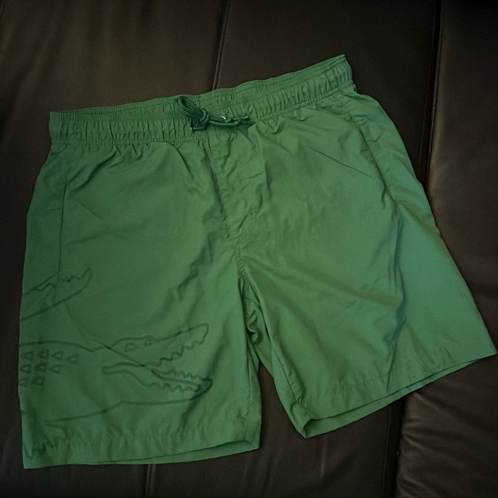 Men’s Lacoste Green Swim Trunks Size Medium